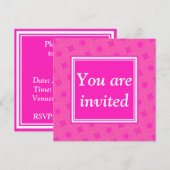 Invitation Monogramme motif rose chaud cercles (Devant / Derrière)