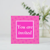 Invitation Monogramme motif rose chaud cercles (Debout devant)
