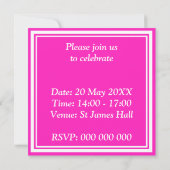 Invitation Monogramme motif rose chaud cercles (Dos)