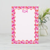 Invitation Monogramme Neon rose Orange Palmier Ibiza (Debout devant)