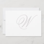 Invitation Monogramme noir blanc argent Réception de mariage (Dos)