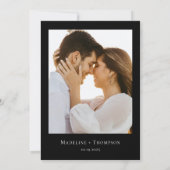 Invitation Monogramme noir classique avec Mariage photo front (Dos)