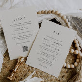 Invitation Monogramme noir & écrin classique tout en un Maria