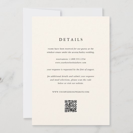 Invitation Monogramme noir & écrin classique tout en un Maria (Dos)