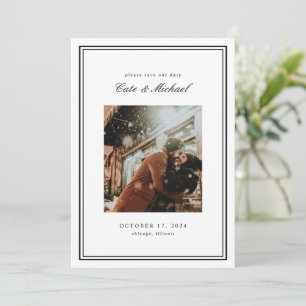 Invitation Monogramme noir et blanc classique absolu