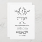 Invitation Monogramme noir et blanc de luxe classi (Devant / Derrière)