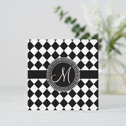 Invitation Monogramme noir et blanc fait sur commande de (Debout devant)