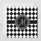 Invitation Monogramme noir et blanc fait sur commande de (Devant)