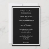 Invitation Monogramme noir et blanc formel  (Devant)