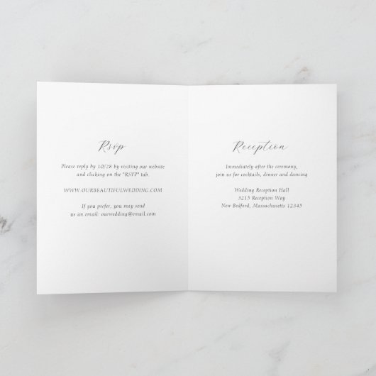 Invitation Monogramme noir et blanc intemporel Mariage élégan (Intérieur)