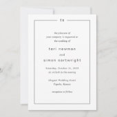 Invitation Monogramme noir et blanc intemporel Mariage modern (Devant)