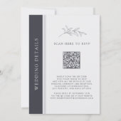 Invitation Monogramme noir et blanc Mariage de code QR (Dos)