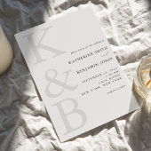 Invitation Monogramme noir et blanc moderne Mariage minimalis