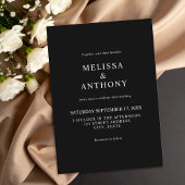Invitation Monogramme noir et blanc moderne Mariage minimalis