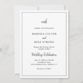 Invitation Monogramme noir et blanc simple Mariage moderne (Devant)