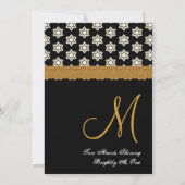 Invitation Monogramme Noir et étoiles d'or V16 (Dos)