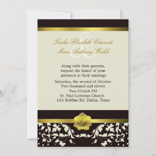 Invitation Monogramme noir et ivoire