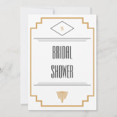 Invitation Monogramme Noir, Or et Blanc Art Déco nuptiale (Dos)