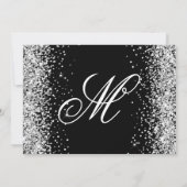 Invitation Monogramme Noir Paillettes Argent 50e Anniversaire (Dos)