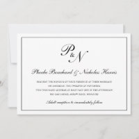 Monogramme noir traditionnel Mariage officiel