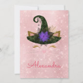 Invitation Monogramme Octobre Étincelle Kitty Anniversaire (Devant)