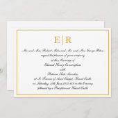 Invitation Monogramme officiel Calligraphie Élégant Mariage O (Devant / Derrière)