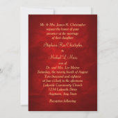 Invitation Monogramme or brillant Mariage rouge (Dos)