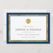 Invitation Monogramme or classique couleur modifiable Enregis (Devant)