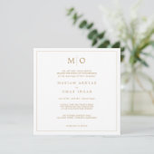 Invitation Monogramme Or Écriture Élégante (Debout devant)