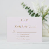 Invitation Monogramme Or Lilas Gris Esperluette Réponse Maria (Debout devant)
