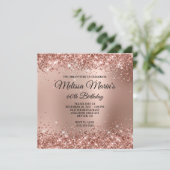 Invitation Monogramme or Ombre Rose de la Glitterie 60e anniv (Debout devant)