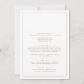 Invitation Monogramme or romantique Mariage double face (Dos)