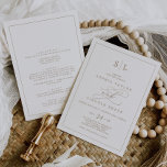 Invitation Monogramme or romantique Mariage double face<br><div class="desc">Ce monogramme d'or romantique à double face est parfait pour un mariage simple. Le design classique moderne comprend des tourbillons fantaisistes et des fleurs fantaisistes avec une magnifique typographie de feuille d'or en faux champagne. Enregistrez du papier en incluant les détails au verso du faire-part de mariage plutôt que sur...</div>