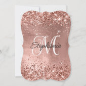 Invitation Monogramme Or Rose Pailleté 40e Anniversaire (Dos)