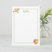 Invitation Monogramme Orange Blossom (Debout devant)