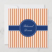 Invitation Monogramme Orange et Blancs avec Royal Blue (Dos)
