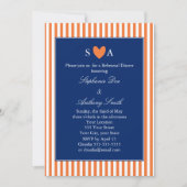 Invitation Monogramme Orange et Blancs avec Royal Blue (Devant)