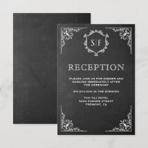 Invitation Monogramme Orné Tableau Réception