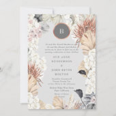 Invitation Monogramme Pampas Frame Gold Ultimate | Mariage gr (Devant)