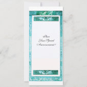 Invitation MONOGRAMME PAON AMOUR MARIAGE , bleu blanc (Dos)