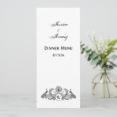 Invitation Monogramme Paons Vintage (Debout devant)
