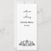 Invitation Monogramme Paons Vintage (Devant)