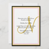Invitation Monogramme Pastel Roses roses roses roses Famille (Dos)