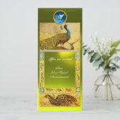 Invitation MONOGRAMME PERROQUETS AMOUR MARIAGE ,topaze jaune  (Debout devant)