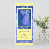 Invitation MONOGRAMME PERRUCHE AMOUR MARIAGE ,bleu jaune (Debout devant)