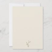 Invitation Monogramme personnalisé minimaliste couronne flora (Dos)