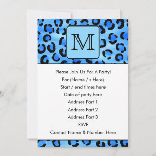 Invitation Monogramme personnalisé, Motif Empreinte de léopar