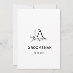 Invitation Monogramme personnalisé témoin nom date