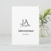 Invitation Monogramme personnalisé témoin nom date (Debout devant)