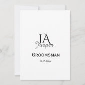 Invitation Monogramme personnalisé témoin nom date (Dos)